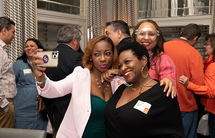 Friends taking a selfie.